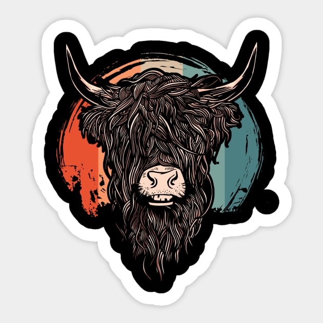 Scottish Highland Cow Sticker by Shiva121